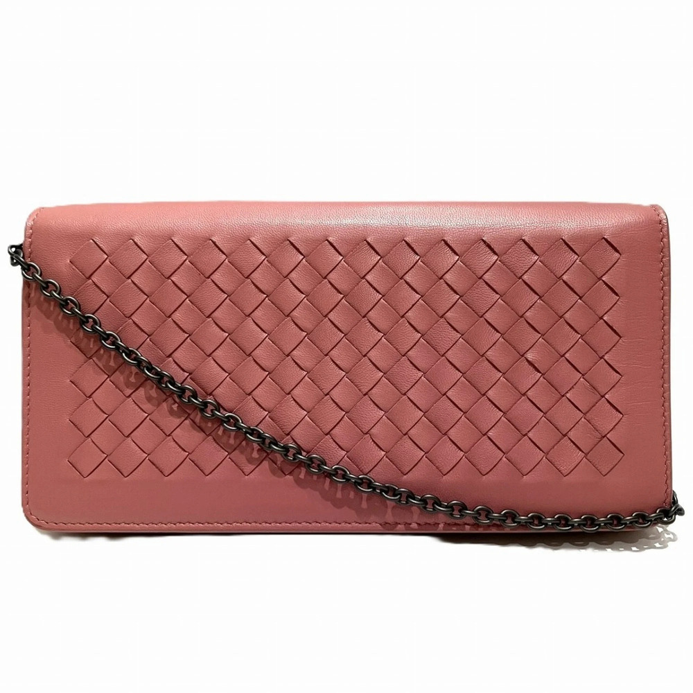 Bottega Veneta wallet chain, Intrecciato leather.